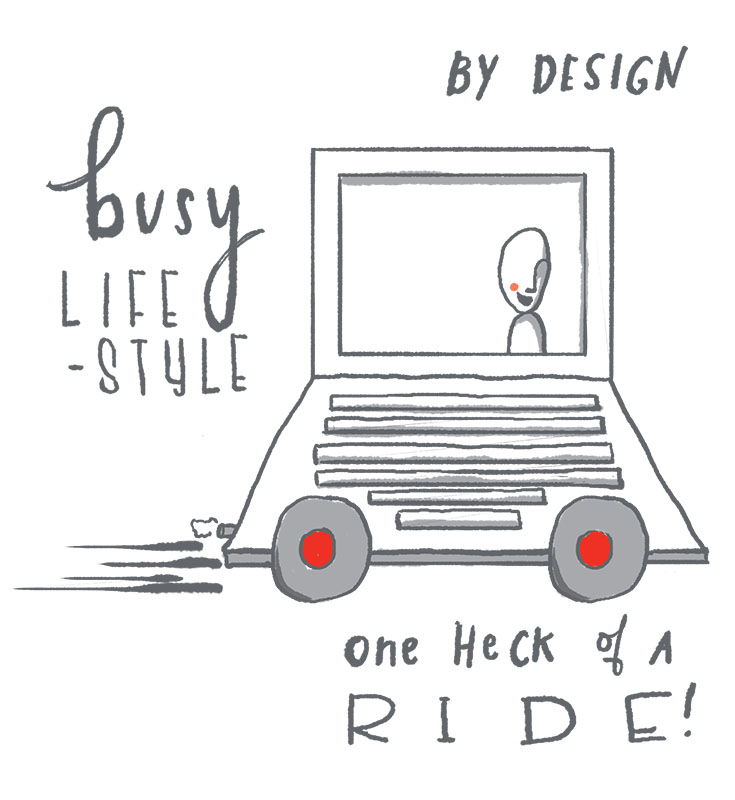 Computer with wheels attached represents a business model that suits a busy lifestyle